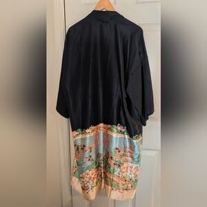 Top Shop Black Polyester Printed Kimono